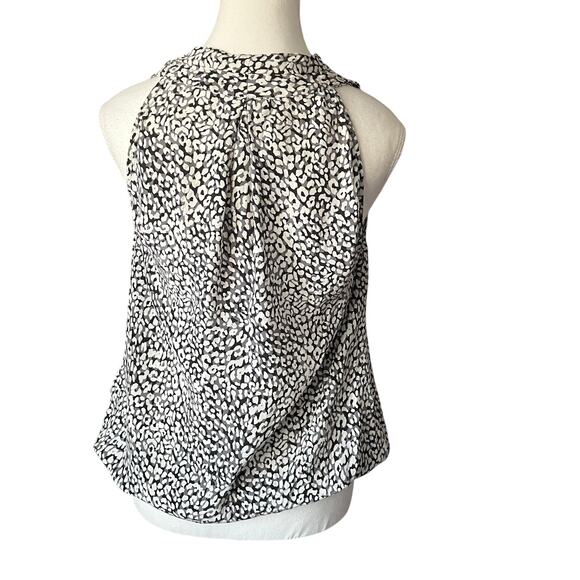 Joie Naya B Silk Halter Blouse in Caviar Women's M Leopard Print Gray Black - Picture 3 of 7